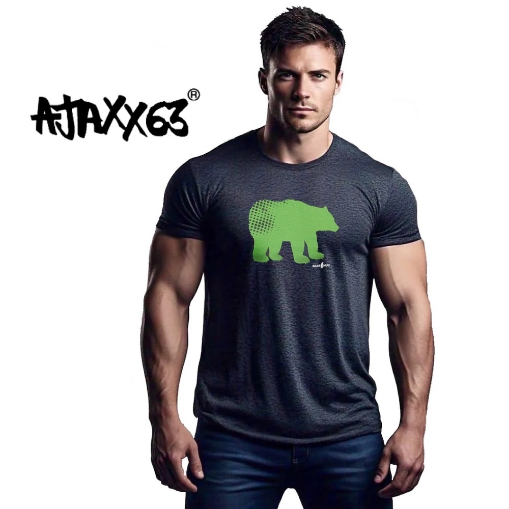 Ajaxx63 Bear T Shirt 19.5" armpit to armpit Cotton blend Gently worn No size